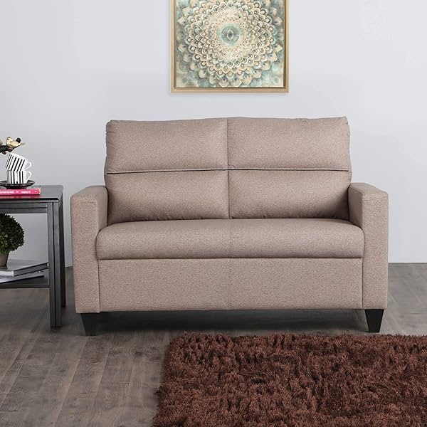 Image of Home Centre Helios Polyester Clary Two Seater Sofa, Beige