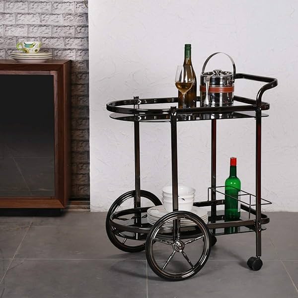 Image of Home Centre Notica Serving Trolley - Silver | Metal