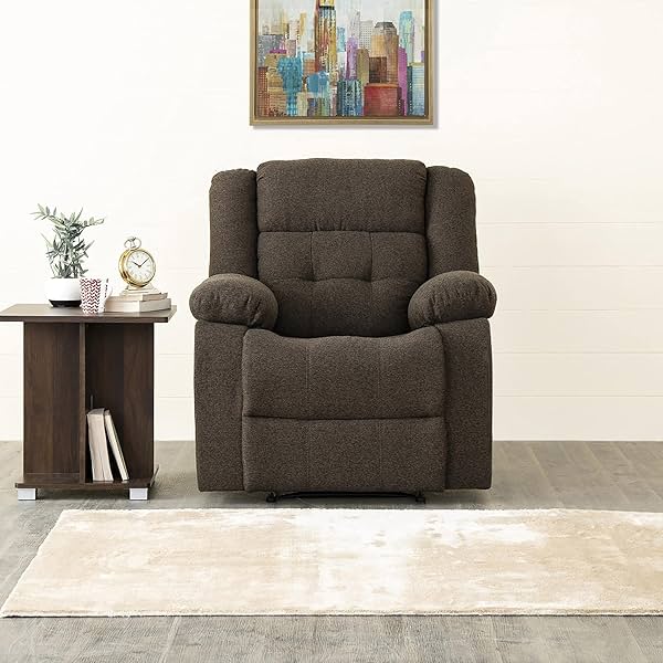 Image of Home Centre Zurich Next Fabric 1-Seater Standard Sofa Recliner - Brown