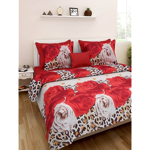 Image of Homefab India Luxury 3D Double BedSheet with 2 Pillow Covers