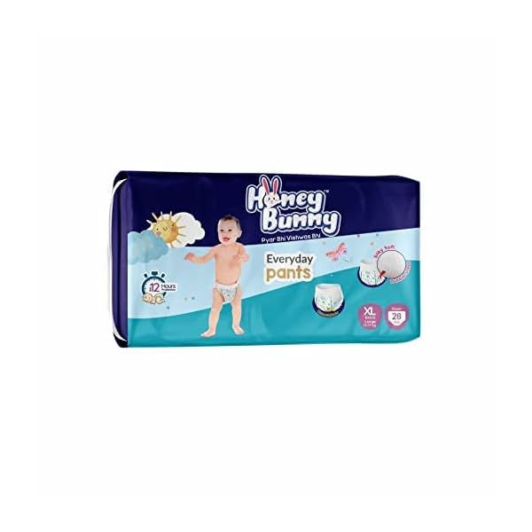 Image of Honey Bunny Everyday Baby Pants Diapers with Silky Soft Extra large -(28 pcs) (XL, 28)