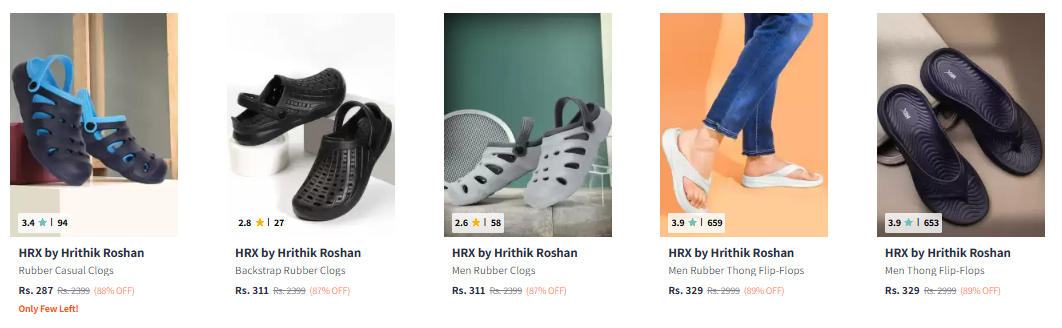 Image of Hrx By Hrithik Roshan Flip Flops up to 89% Discount