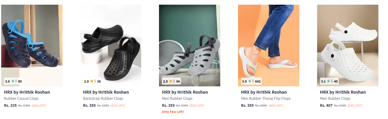 Image of Hrx by Hritik Roshan Men's Clogs upto 88% Discount