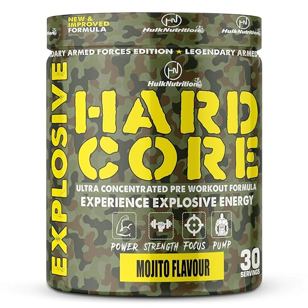 Image of HulkNutrition Hardcore Pre-Workout Supplement, Energy Drink