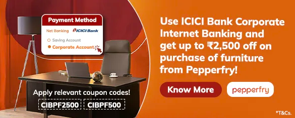 Image of ICICI Bank Coupon : Flat discount of ₹500 on Pepperfry