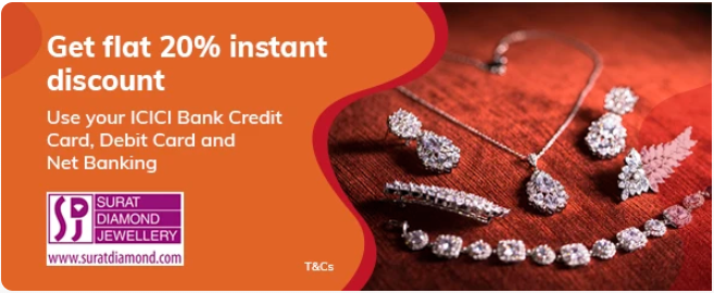 Image of ICICI Bank Coupon : Get 20% instant discount at Surat Diamond