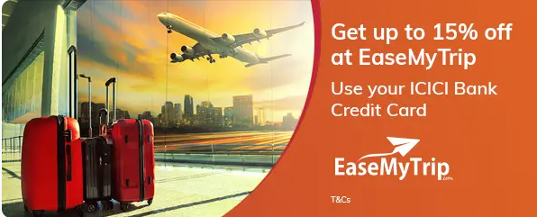 Image of ICICI Bank Coupon : Get upto 15% off on EaseMyTrip 