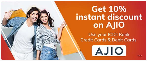 Image of ICICI Bank Offer : Get 10% discount on AJIO