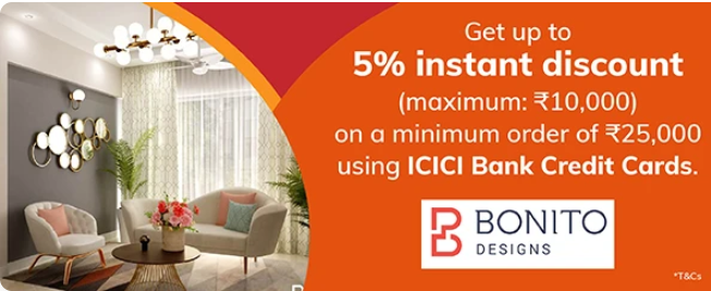 Image of ICICI Bank Offer : Get upto 5% instant discount in Bonito Stores