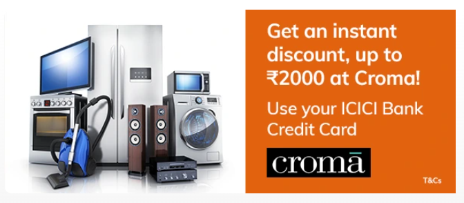 Image of ICICI Bank Offer : Grab Existing Offers at Croma from ICICI Bank Credit & Debit Card