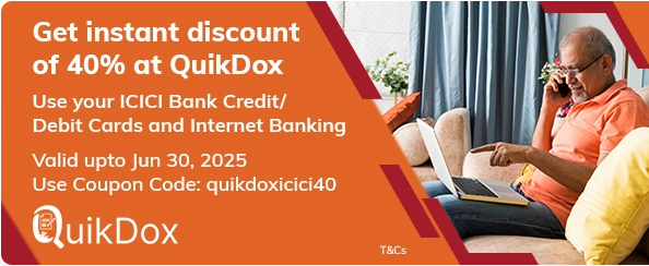 Image of ICICI Bank Offers : Instant discount of 40% at QuikDox