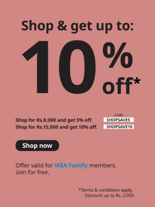 Image of IKEA Coupon :  up to ₹2000 off on furniture