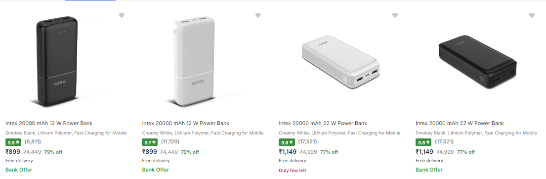 Image of Intex 20000Mah Powerbank Minimum 77% Discount