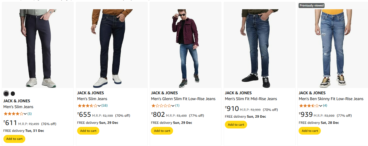 Image of JACK & JONES Men's Jeans minimum 70-77% Discount