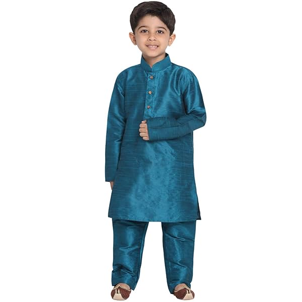 Image of JBN Creation Boys Pure Cotton Kurta Pyjama Set