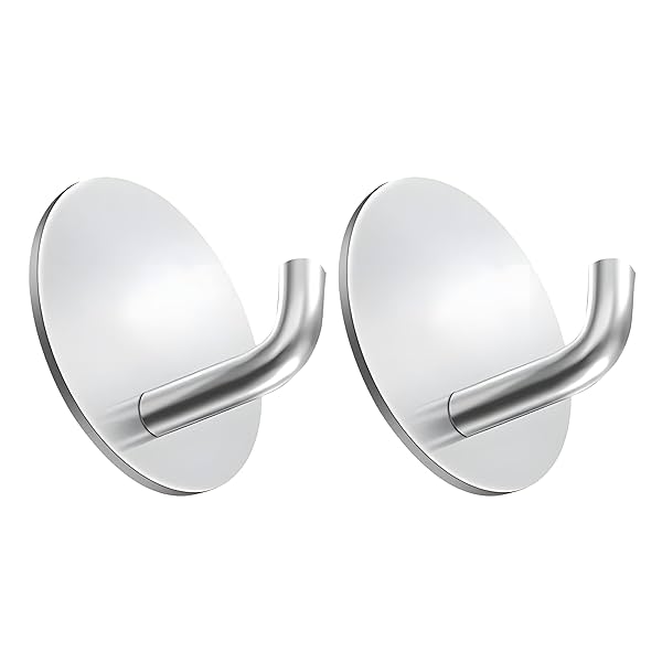 Image of JIALTO 2 Pcs Self-Adhesive Stainless Steel Hooks