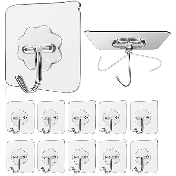 Image of JIALTO Adhesive Hooks Kitchen Wall Hooks-Heavy Duty 13.2lb