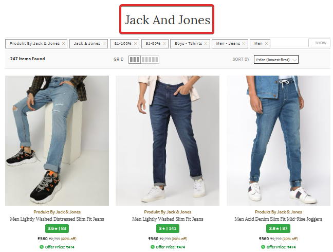 Image of Jack And Jones Brand Men's Jeans @ Flat 80% Discount | Plus Extra Coupon Discount