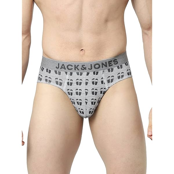 Image of Jack & Jones Men's Cotton Blend Modern Regular Printed Briefs (Pack of 1)