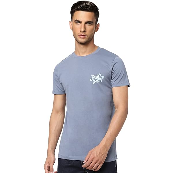 Image of Jack & Jones Men's Printed Regular Fit Crew Neck T-Shirt