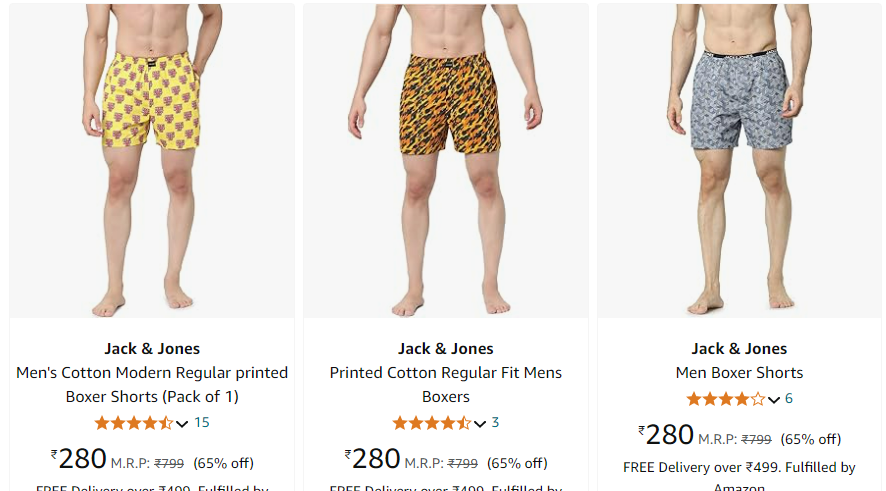 Image of Jack & Jones Printed Boxer Shorts Up to 65% discount Starting at ₹280