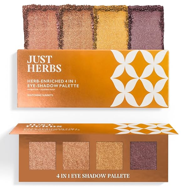 Image of Just Herbs 4-in-1 Eye-shadow Palette Herb Enriched Manjishtha+Liquorice Root 4g