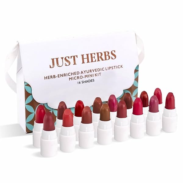 Image of Just Herbs Ayurvedic Creamy Matte Micro Mini Lipstick Kit Lip Hydrating & Moisturizing