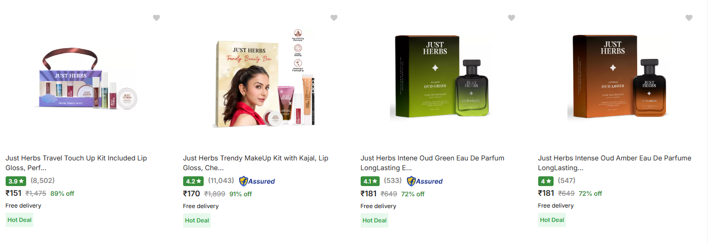 Image of Just Herbs Beauty Products upto 91% Discount