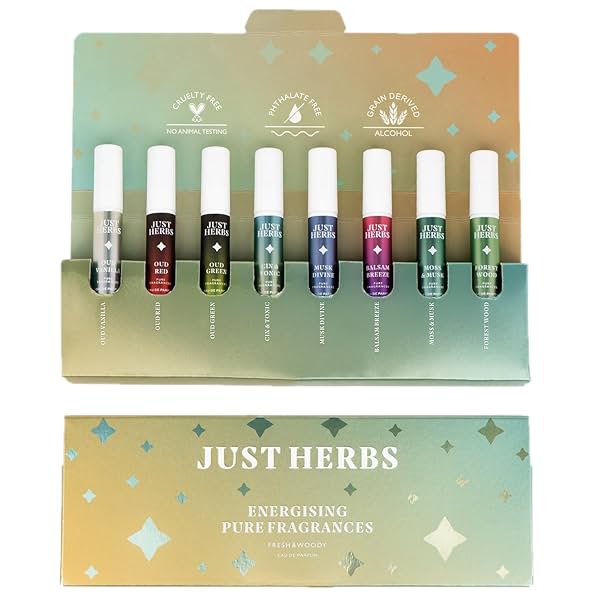 Image of Just Herbs EDP Perfumes Trial Set of 8 x 3ml Long Lasting Pocket Perfume