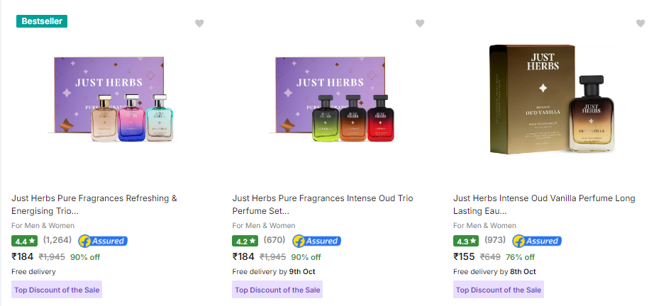 Image of Just Herbs Fragrances Up to 90% Discount 