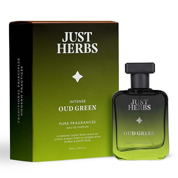 Image of Just Herbs Intense Oud Green EDP Perfume Spray 