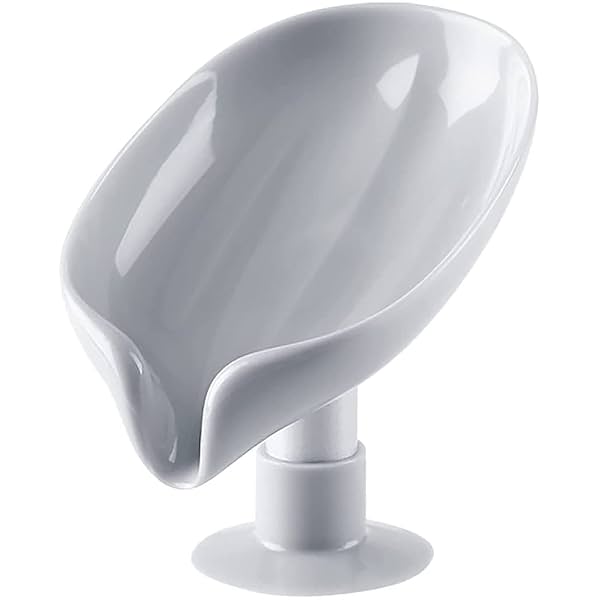 Image of KBS Soap Holder for Bathroom Leaf Shape Self Draining Plastic Soap Dish