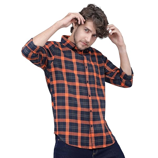 Image of KETCH Men Slim Fit Checked Full Sleeve Shirt