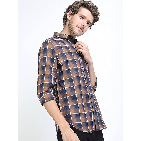 Image of KETCH Men Slim Fit Checked Full Sleeve Shirt