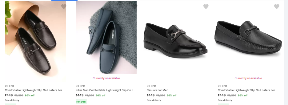 Image of KILLER Comfortable On Loafers For Men Starting at ₹499