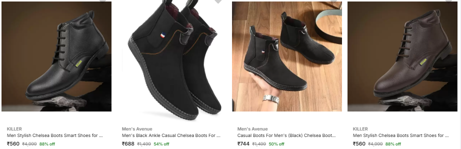 Image of KILLER Men Stylish Chelsea Boots Starting at ₹560