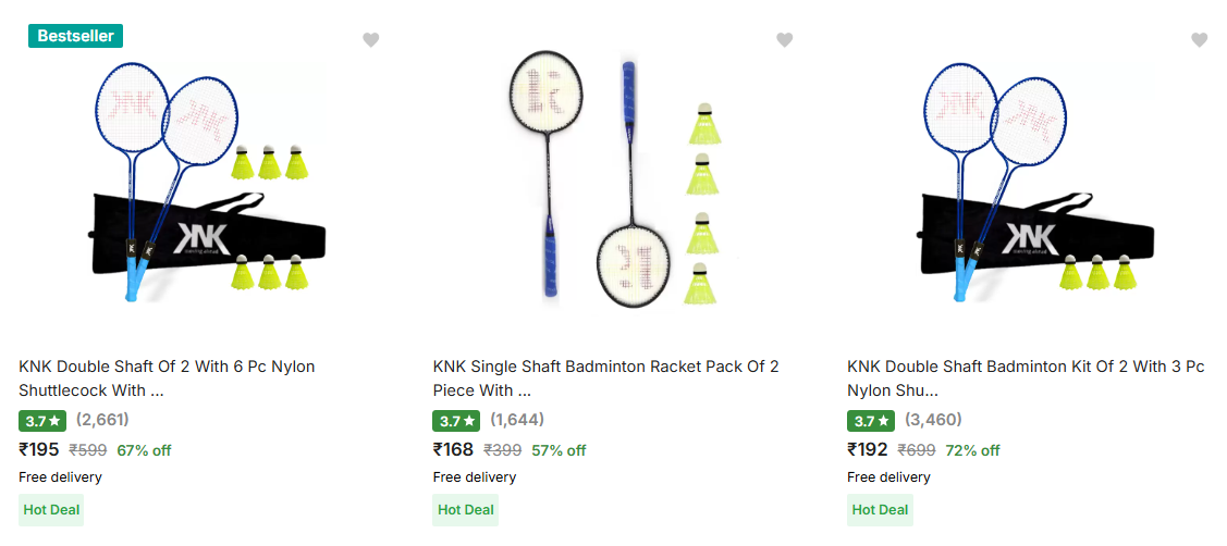 Image of KNK Cover Badminton Kit Minimum 60% Discount