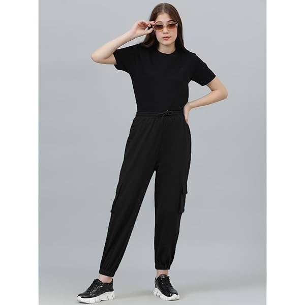 Image of KOTTY Women's Solid Loose Fit Track Pants