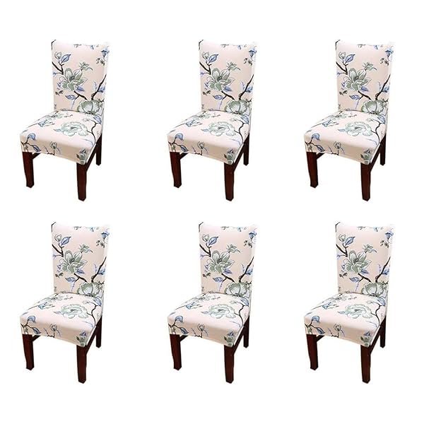 Image of KRIVA Floral Print Chair Covers Set of 6