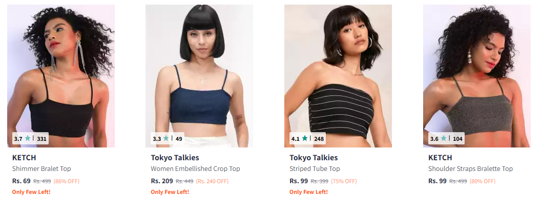 Image of Ketch & Tokyo Talkies Women's Crop Tops Starting at ₹69