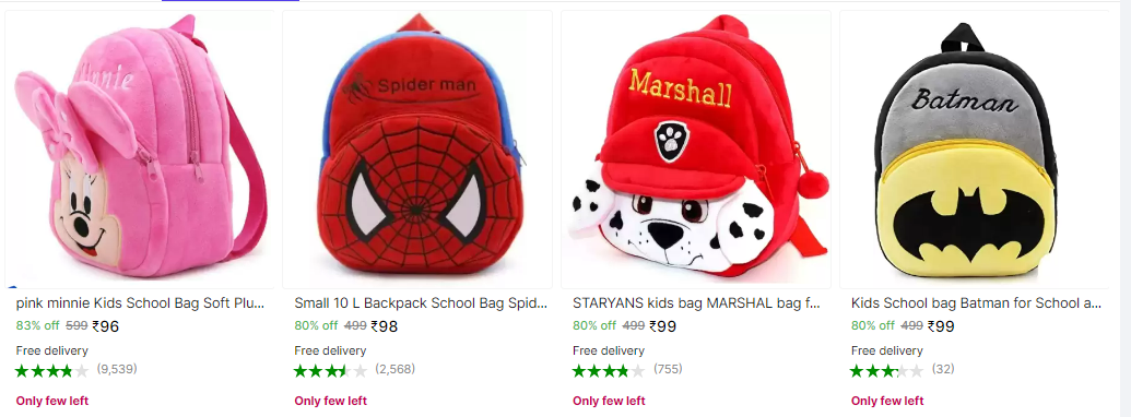 Image of Kids School Bags Starting From ₹96