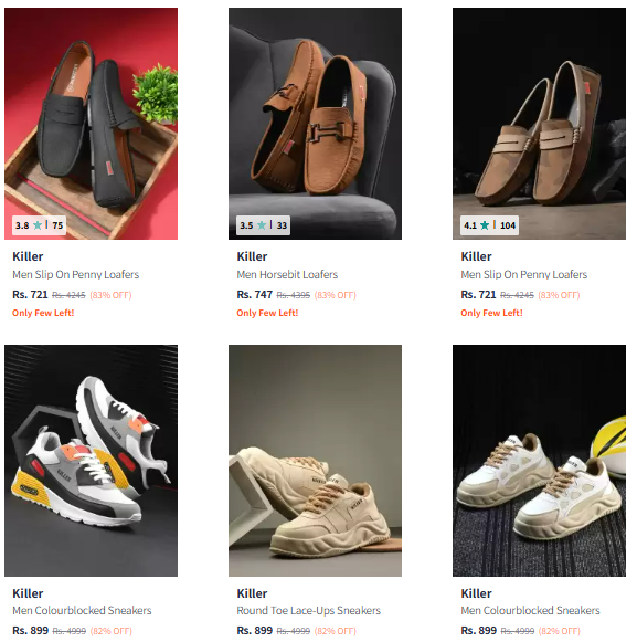 Image of Killer Brand Men's Footwear @ Up to 80% Discount