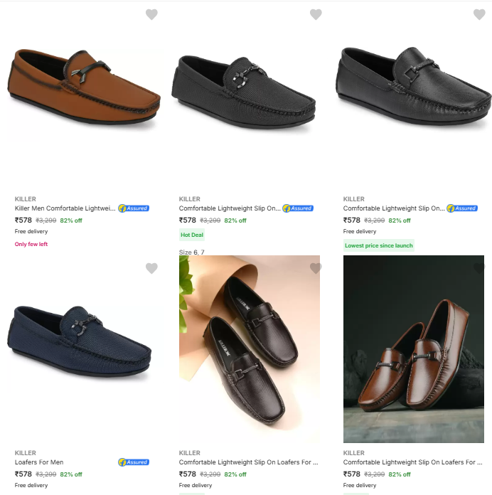 Image of Killer Brand Men's Loafers @ Flat 82% Discount