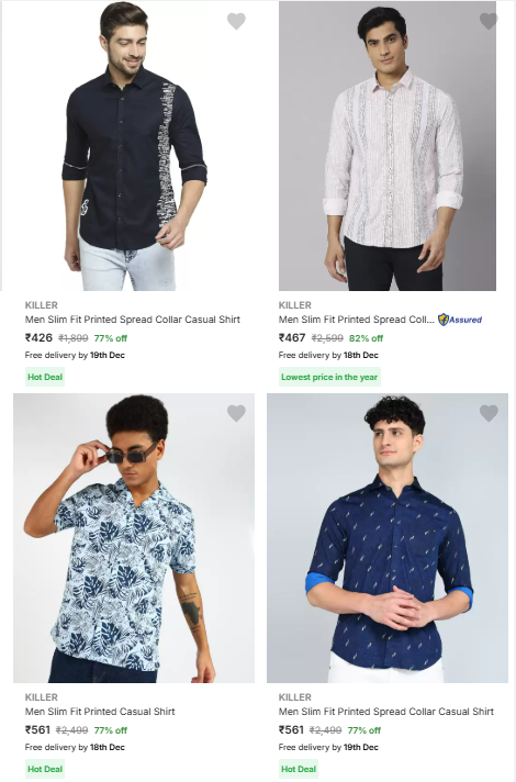 Image of Killer Men's Casual Shirts up to 82% Discount