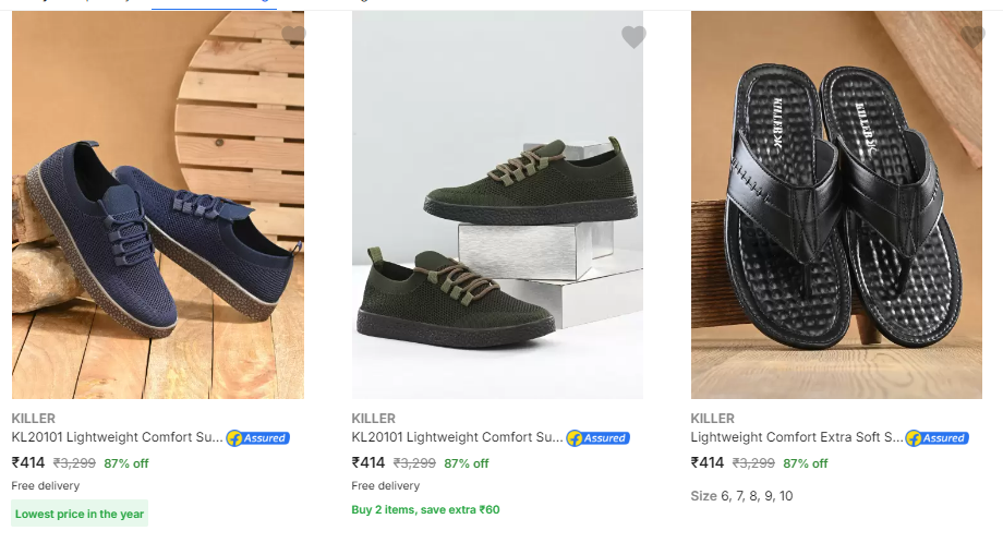 Image of Killer Men's Footwear up to 88% Off