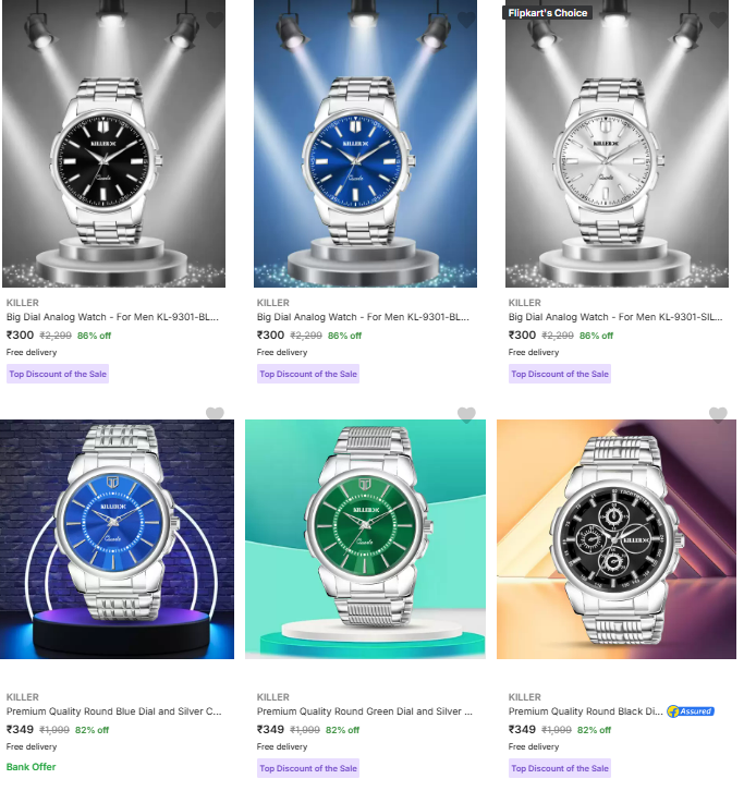 Image of Killer Wrist Watches @ Minimum 80% Discount