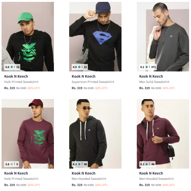 Image of Kook N Keech Brand Men's Sweatshirt @ Flat 80% Discount