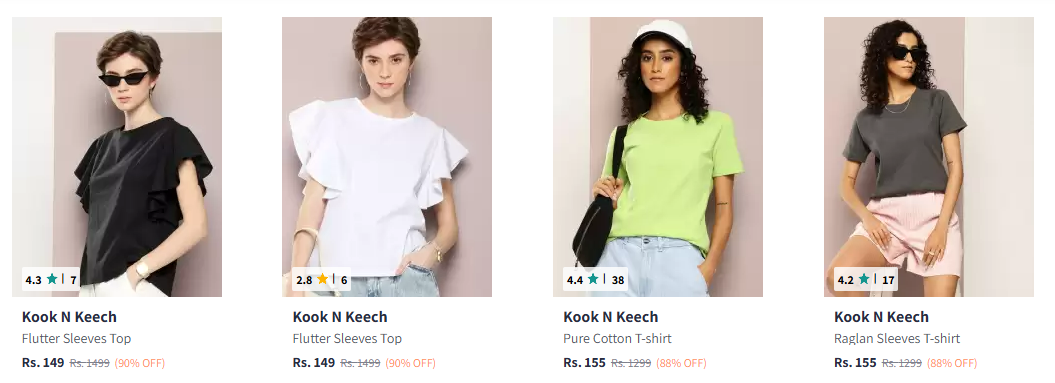 Image of Kook N Keech Flutter Sleeves Top up to 90% Discount 