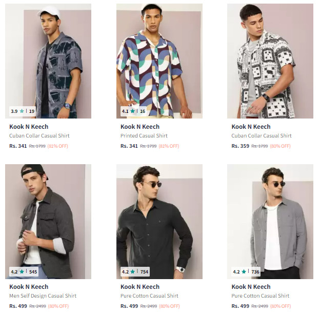 Image of Kook N Keech Men Clothings & Apparels @ Minimum 80% Discount