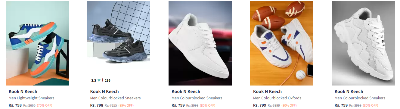 Image of Kook N Keech Men Sneakers up to 89% Discount @ #Myntra 